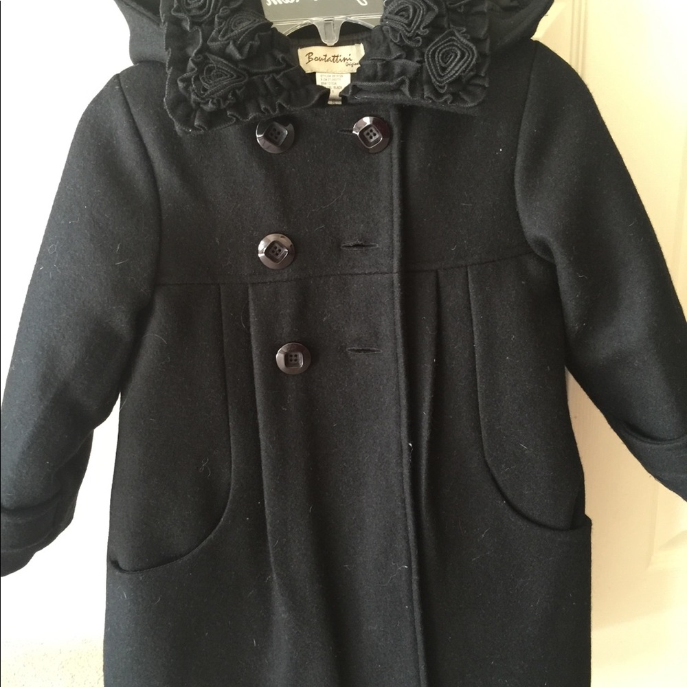 2 children’s beautiful black wool coats